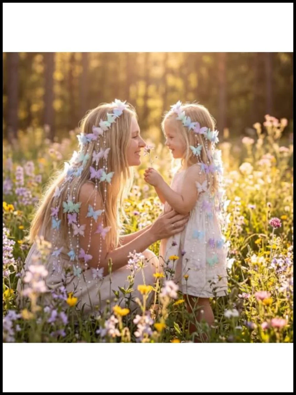 Handmade Butterfly Pearl Tassel Hairpiece Fairy Crown Witch Headband